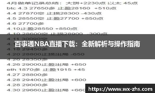 百事通NBA直播下载：全新解析与操作指南